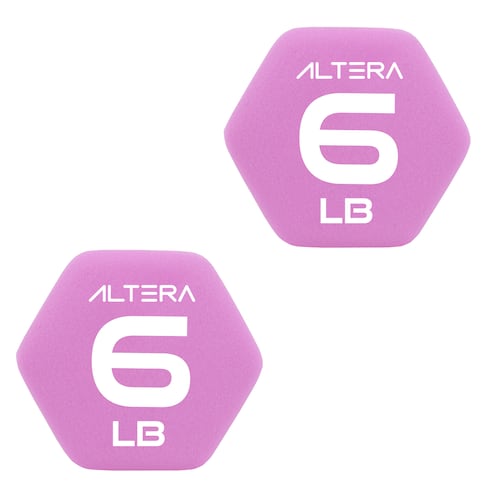Altera NOVA Kit 2 Mancuernas de Neopreno 6 Lbs Lavanda digital.