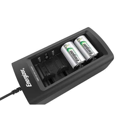 Cargador Universal Energizer + 4 Pilas Recargables Tamaño D.