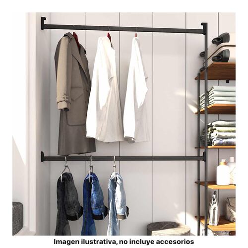 Closet Armario Organizador 7 entrepaños y 3 percheros Playcon Color Tzalam.