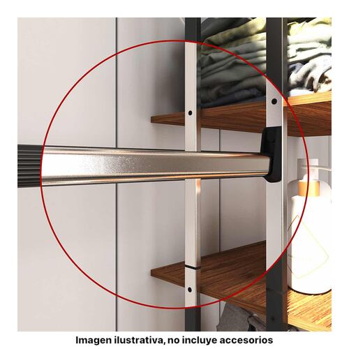 Closet Armario Organizador 7 entrepaños y 3 percheros Playcon Color Tzalam.