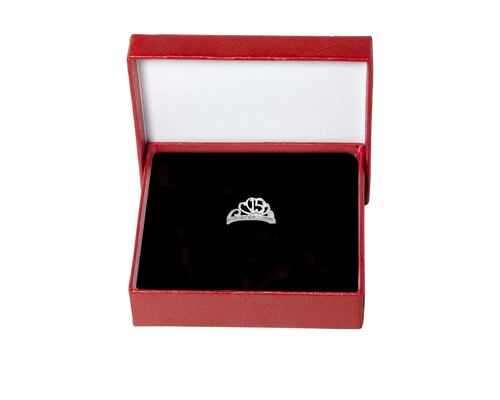 Anillo Plata 925 Horoz Corona 15 años #6 SP8.