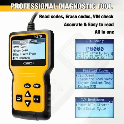 Escaner Automotriz V310 Para Vehículo Obd2 Eobd Amarillo/Negro