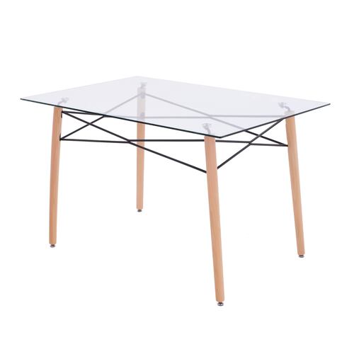 NINON HOME Mesa Comedor Vidrio Templado Minimalista | 6 Personas | Interior hogar | Exterior Jardin.