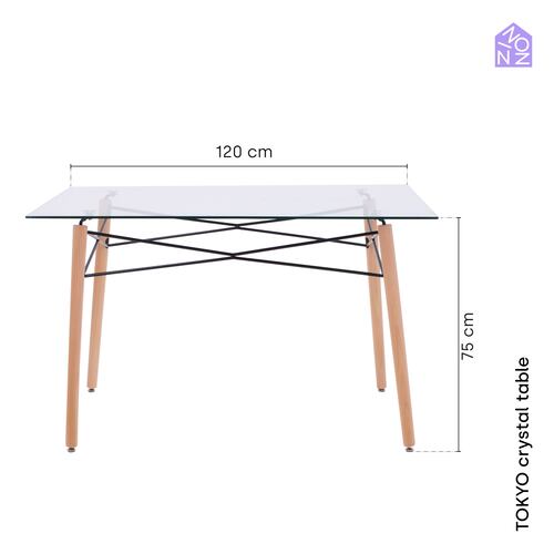 NINON HOME Mesa Comedor Vidrio Templado Minimalista | 6 Personas | Interior hogar | Exterior Jardin.