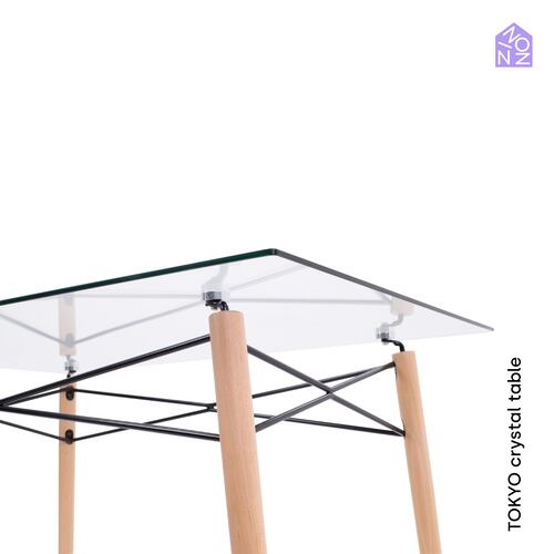NINON HOME Mesa Comedor Vidrio Templado Minimalista | 6 Personas | Interior hogar | Exterior Jardin.
