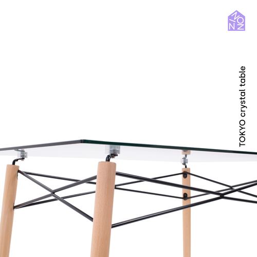 NINON HOME Mesa Comedor Vidrio Templado Minimalista | 6 Personas | Interior hogar | Exterior Jardin.