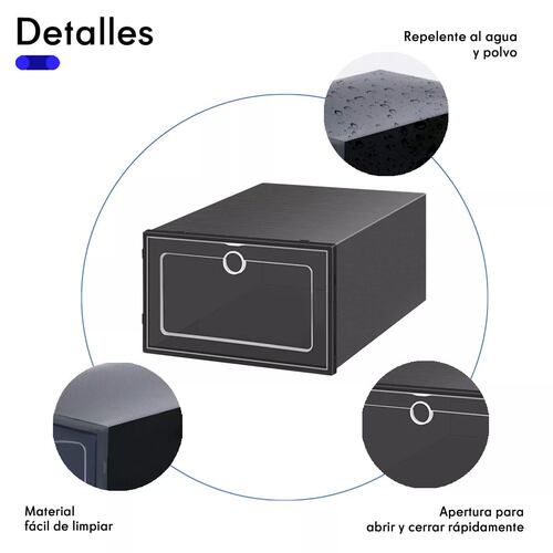 Set 12 Cajas Cajas Organizadoras Apilables Negro