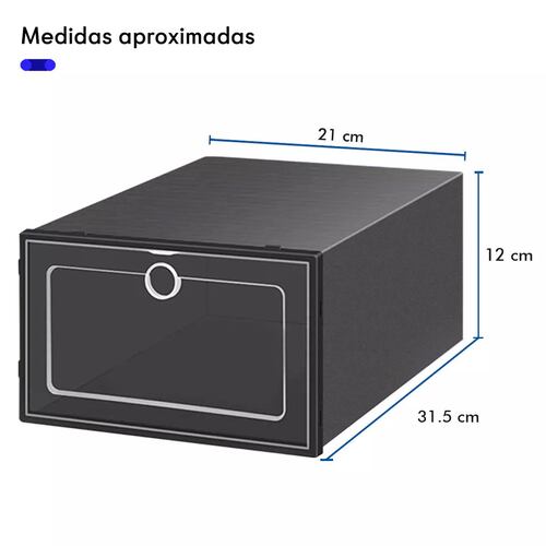 Set 12 Cajas Cajas Organizadoras Apilables Negro