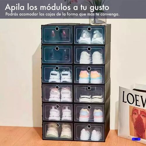 Set 12 Cajas Cajas Organizadoras Apilables Negro