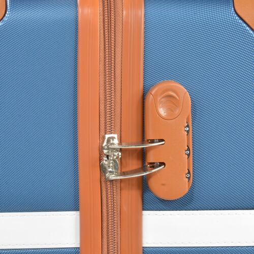 Set Maletas Viaje Vintage 4 Ruedas Resistentes Retro Tipo Baul Azul 4 pz.