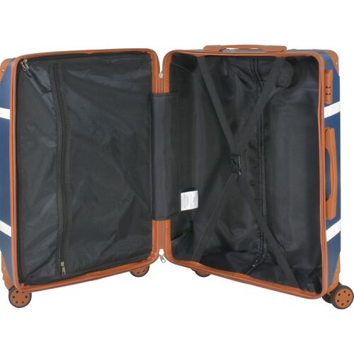 Set Maletas Viaje Vintage 4 Ruedas Resistentes Retro Tipo Baul Azul 4 pz.