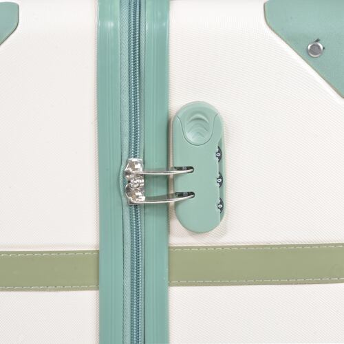 Set Maletas Viaje Vintage 4 Ruedas Resistentes Retro Tipo Baul Beige 4 pz.