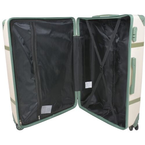 Set Maletas Viaje Vintage 4 Ruedas Resistentes Retro Tipo Baul Beige 4 pz.