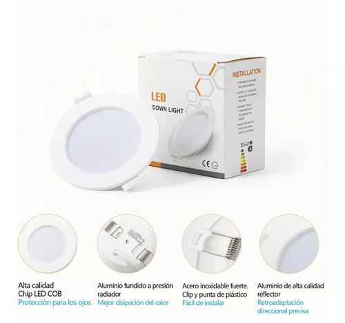 Paquete 30 Lamparas Panel De Empotrar 5w Plafon Luz Led