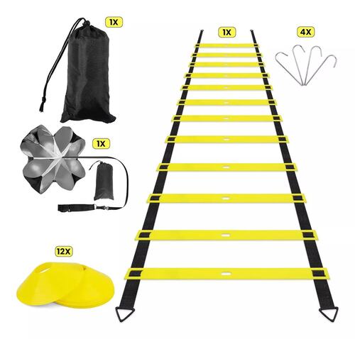 Kit Entrenamiento Futbol 12conos Paracaída Escalera Agilidad