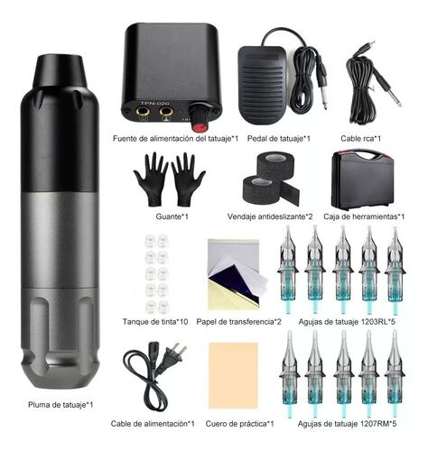 Kit Para Tatuar Profesional Maquina Para Tatuar Alta Calidad 
