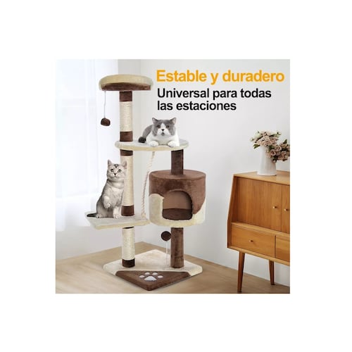 Arbol Trepador Rascador Para Gatos Caqui/Cafe