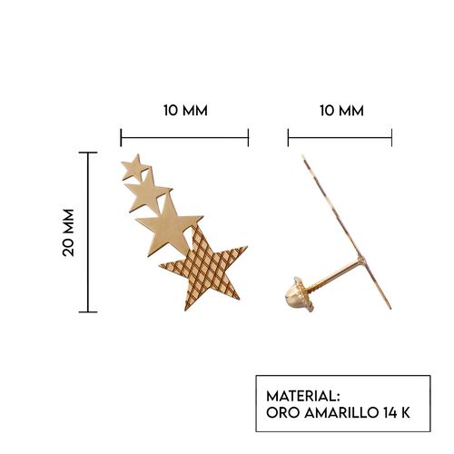 Aretes de oro 14k GIALLO Broquel GIALLO COLLECTION Rock Star de oro amarillo brillante con cortes diamantados