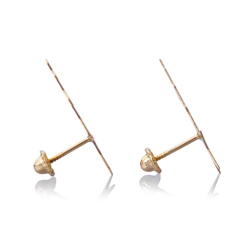 Aretes de oro 14k GIALLO Broquel GIALLO COLLECTION Rock Star de oro amarillo brillante con cortes diamantados