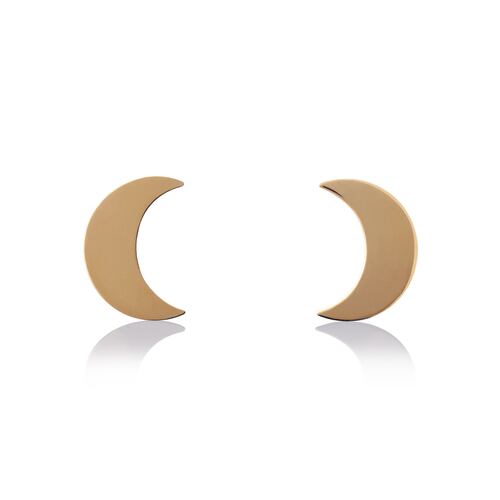 Aretes de oro 14k GIALLO Broquel GIALLO COLLECTION Lunas doradas de oro amarillo