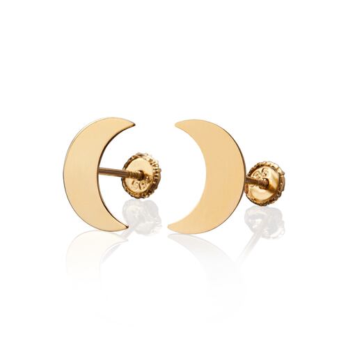 Aretes de oro 14k GIALLO Broquel GIALLO COLLECTION Lunas doradas de oro amarillo