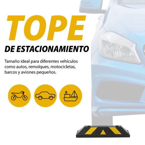 2 Topes de Estacionamiento con tornillos Amarillo/Negro