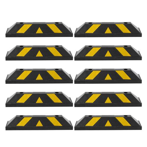 Tope de estacionamiento de Caucho de Alta Resistencia con Tornillos expansivos | Tiras Reflectantes | Tope Reductor de Velocidad