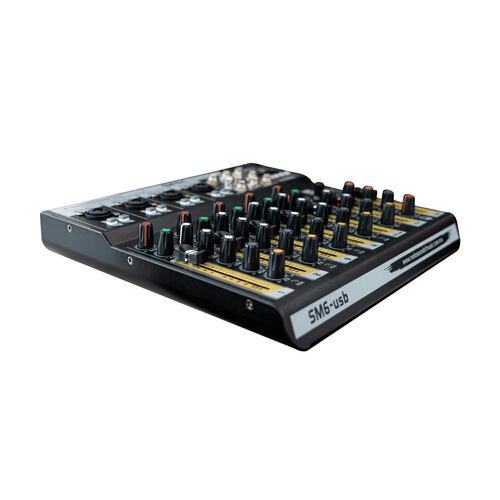 Consola MELO SM6 USB 4 Canales Mono, Conexión Bluetooth.