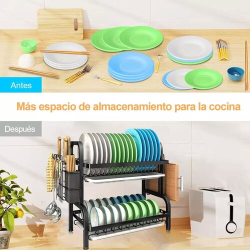 Escurridor Trastes Platos De 2 Niveles Acero Inoxidable.