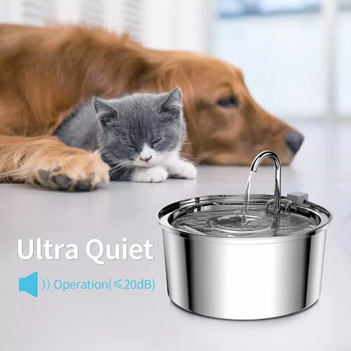 Bebedero Fuente Para Gatos Perros Acero Inoxidable 3.2l