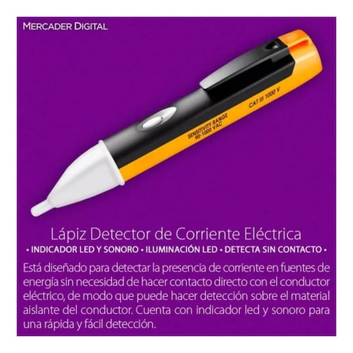 Lapiz Detector De Voltaje 90-1000 Ac Probador De Corriente naranja/negro