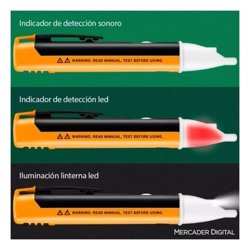 Lapiz Detector De Voltaje 90-1000 Ac Probador De Corriente naranja/negro