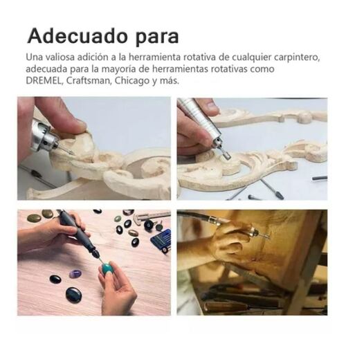  Kit Fresas Para Madera Carburo Para Dremel Mototool 20 Pzs, Plata 