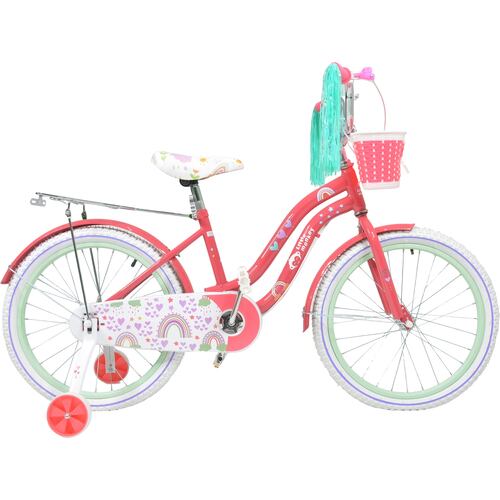 Bicicleta Niña Rosa R 20 Infantil Canastilla Llantitas