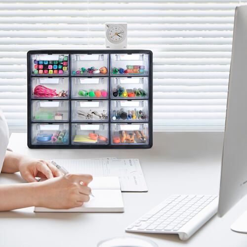 Organizador Cajonera Multiusos Con 12 Gavetas Ag Box, Negro .
