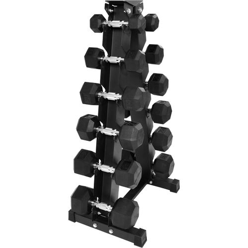Rack + 12 Pesas Hexagonales Mancuernas 5-30 Lb Soporte Estante