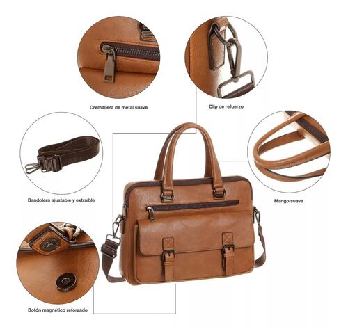 Portafolios Bolsa Para Marrón Maletin Laptop 15 Inch.
