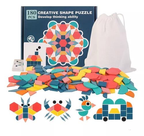 Juguetes Educativos Rompecabezas Tangram Para Niños 180 Pcs