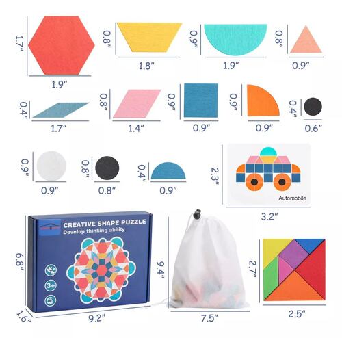 Juguetes Educativos Rompecabezas Tangram Para Niños 180 Pcs