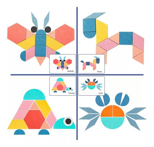 Juguetes Educativos Rompecabezas Tangram Para Niños 180 Pcs