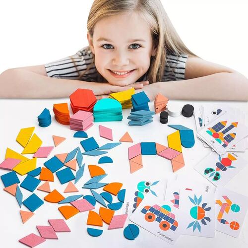 Juguetes Educativos Rompecabezas Tangram Para Niños 180 Pcs