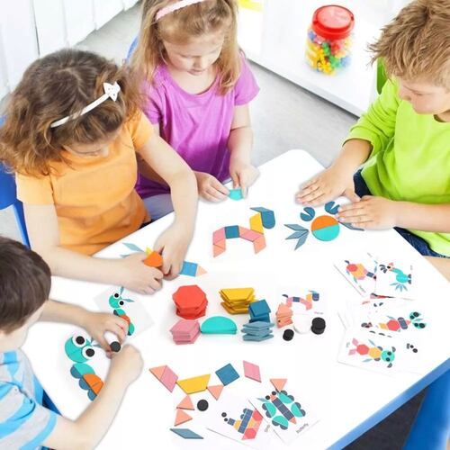 Juguetes Educativos Rompecabezas Tangram Para Niños 180 Pcs