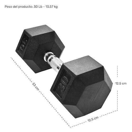 Par Mancuernas Hexagonales 30 Lbs 2pz Profesional 13.60 Kg