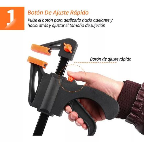 Kit 4 Prensas Sargento 4in Ajuste Rapido Doble Uso Obi.