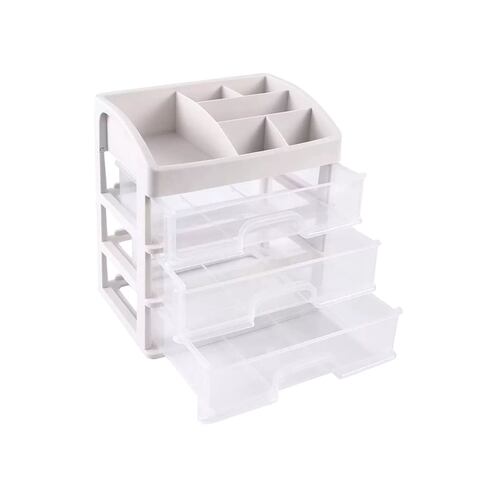 Organizador De Maquillaje Con 3 Cajones, Vitrinas Blanco