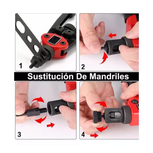 Remachadora Para Tuercas De Manual Profesional Remache Negro 12 pz