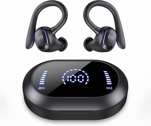 Auriculares Deportivos Bluetooth Impermeables Con Gancho Negro