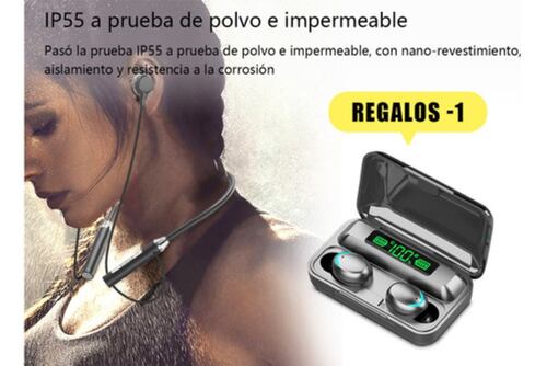 Audífonos In-ear Bluetooth Con Neckband De 2 Piezas Negro/Negro