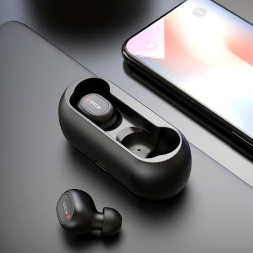 Audífonos in-ear inalámbricos QCY T1C LED Bluetooth 5.0, Negro con luz Negro 