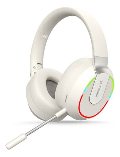 Audífonos Inalámbrico Bluetooth Diadema Plegable Con Rgb Luz Blanco
